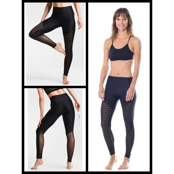 💕ONZIE💕 Fierce Mesh Leggings Striped Pattern NWT - Picture 5 of 8